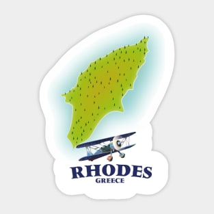 Rhodes, Greece island map Sticker